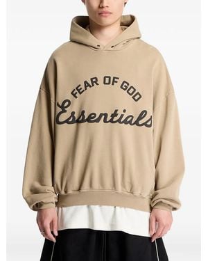 Fear Of God Logo-Print Hoodie - Natural
