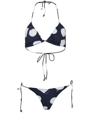Jacquemus Triangel-Bikini Mit Polka Dots - Weiß