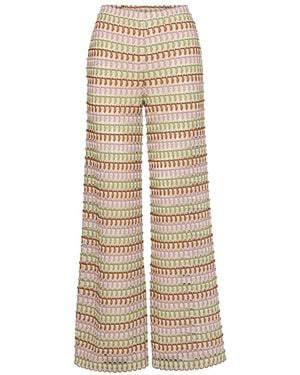 Veronica Beard Fatima Geometric-Pattern Trousers - Natural