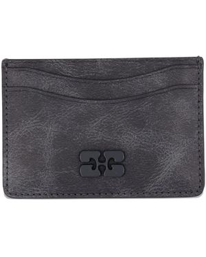 Ganni Logo-Patch Card Holder - Grey