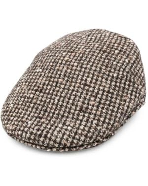 Borsalino Parigi Check-Pattern Hat - White