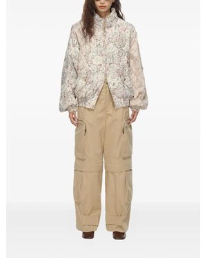 OPEN YY Cotton Cargo Bomber Jacket in Natural | Lyst