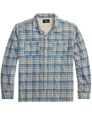 RRL Checked Long-Sleeve Shirt - Blue