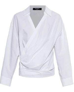 Balmain Gewickelte Bluse - Weiß