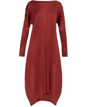Pleats Please Issey Miyake Plissé Dress - Red