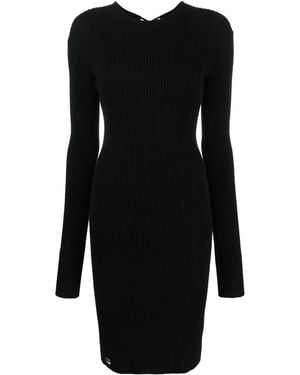 Philipp Plein Lace-Up Detailed Midi Dress - Black