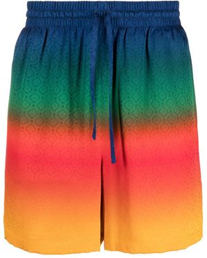 CASABLANCA Peace Gradient Silk Shorts - Blue