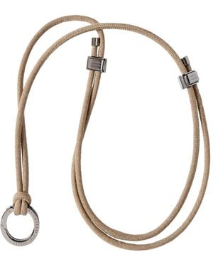 Brunello Cucinelli Alcantara Glasses Cord With Monili - Metallic