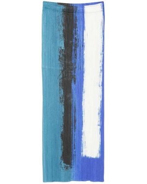 Pleats Please Issey Miyake Pleated Straight Skirt - Blue