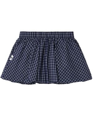 Chocoolate Checked Mini Skirt - Blue