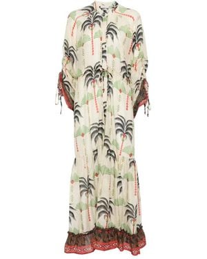 Anjuna Palm-Print Maxi Dress - White