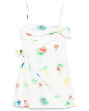 MSGM Cotton Mini Dress - White