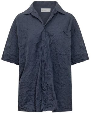 GONGDID DESIGN Camicia Plissettata - Blu