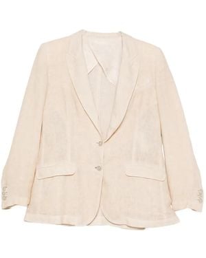 120% Lino Single-Breasted Blazer - Natural