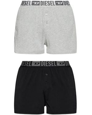 DIESEL Starkie-D-Core Two Pack Logo-Waistband Boxer Shorts - Gray