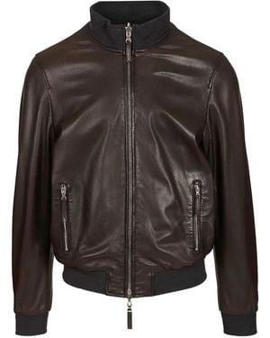 Al Duca d'Aosta Reversible Leather Jacket - Black