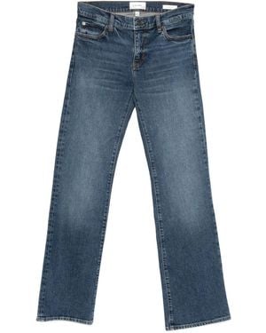 FRAME Button-Fly Stretch-Cotton Jeans - Blue