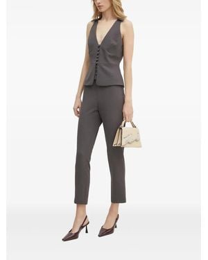 Bardot Halterneck Button Top - Grey