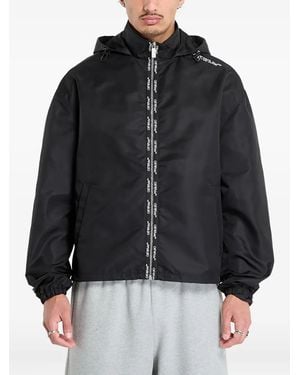Off-White c/o Virgil Abloh Hooded Logo-Tape Jacket - Black