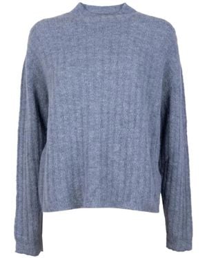 Vicario Cinque Ribbed-Knit Mock-Neck Sweater - Blue