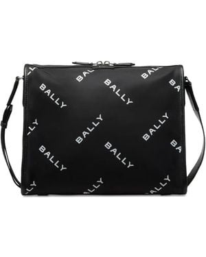 Bally Code Logo-Print Cross Body Bag - Black