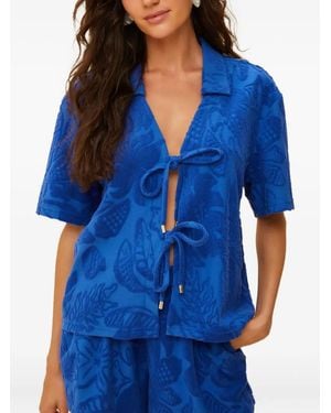 FARM Rio River Nature Tie-Detail Top - Blue