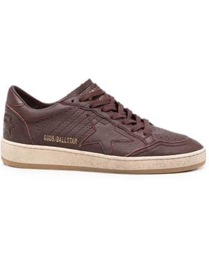Golden Goose Ball Star Leather Trainers - Brown