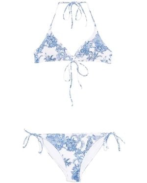 MC2 Saint Barth Bikini Con Estampado Toile De Jouy - Blanco