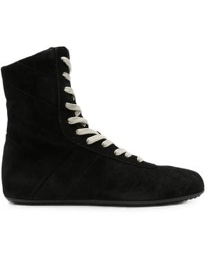 Rick Owens Minimal High Sneaks Lace-Up Trainers - Black