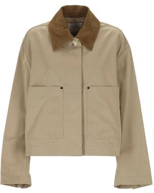 JOSEPH Aitna Contrast-Collar Jacket - Natural