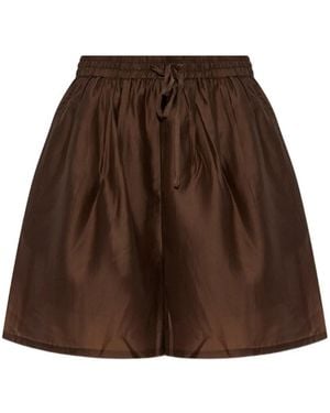 Gestuz Siora Drawstring Elasticated-Waist Shorts - Brown