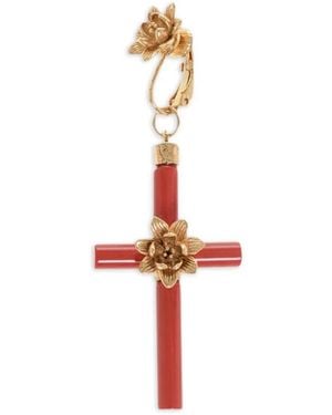 DSquared² Cross-Pendant Clip-On Single Earring - White