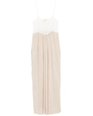 Jucca Crochet-Knit Paneled Maxi Dress - White