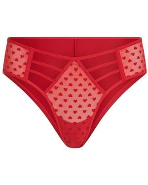 Marlies Dekkers Heart-Print Brazilian Briefs - Red