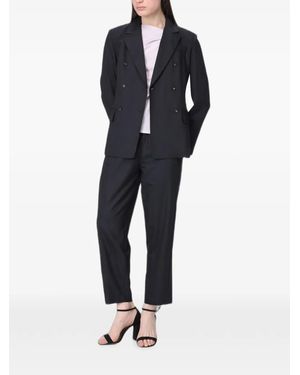 Tela Double-Breasted Blazer - Blue