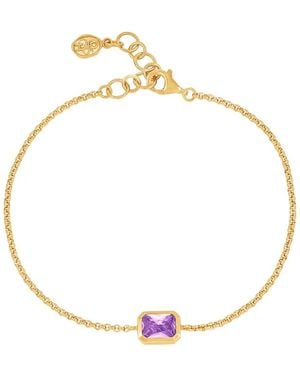 Dower & Hall Octagon Amethyst Chain Bracelet - Metallic