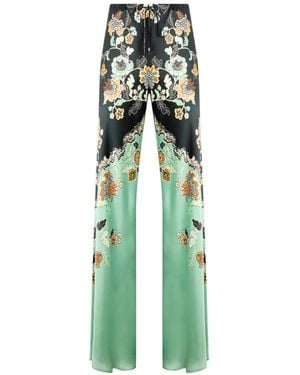 Roberto Cavalli Floral-Print Drawstring Trousers - Green