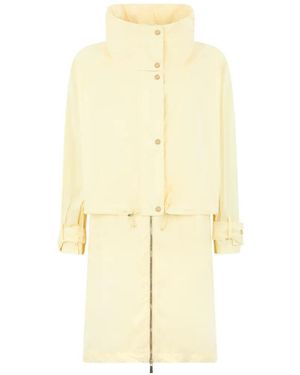 Moorer Abrigo Con Cuello Alto Y Cremallera - Amarillo