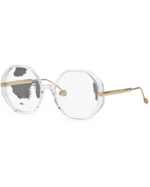 Philipp Plein Geometric-Frame Glasses - White