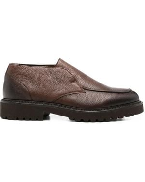 Doucal's Grain-Leather Desert Boots - Brown