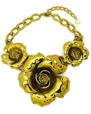 Roberto Cavalli フローラル ネックレス - イエロー