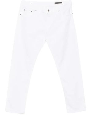 Dondup Logo-Patch Slim-Cut Jeans - White