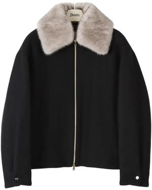 Herno Faux-Fur Collar Jacket - Black