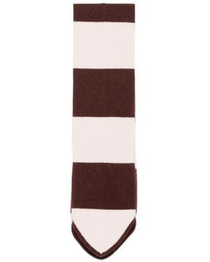 forte_forte Striped Scarf - White