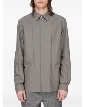 Rick Owens Fog Pocket Long-Sleeve Shirt - Grey
