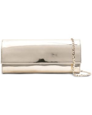 Aldo Castagna Metallic Leather Clutch - Natural