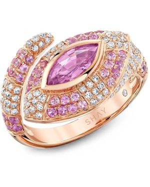 SHAY Anello Evil Eye Con Zaffiro E Diamanti - Rosa