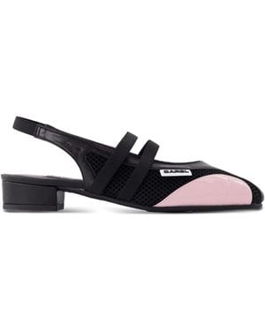 CAREL PARIS X Maitrepierre Slingback Mesh Court Shoes - Black