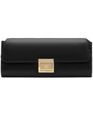 Ami Paris Mimi レザーポーチバッグ - ブラック