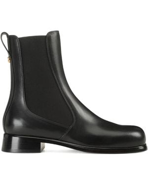 Sergio Rossi 25Mm Avenue Chelsea Leather Boots - Black